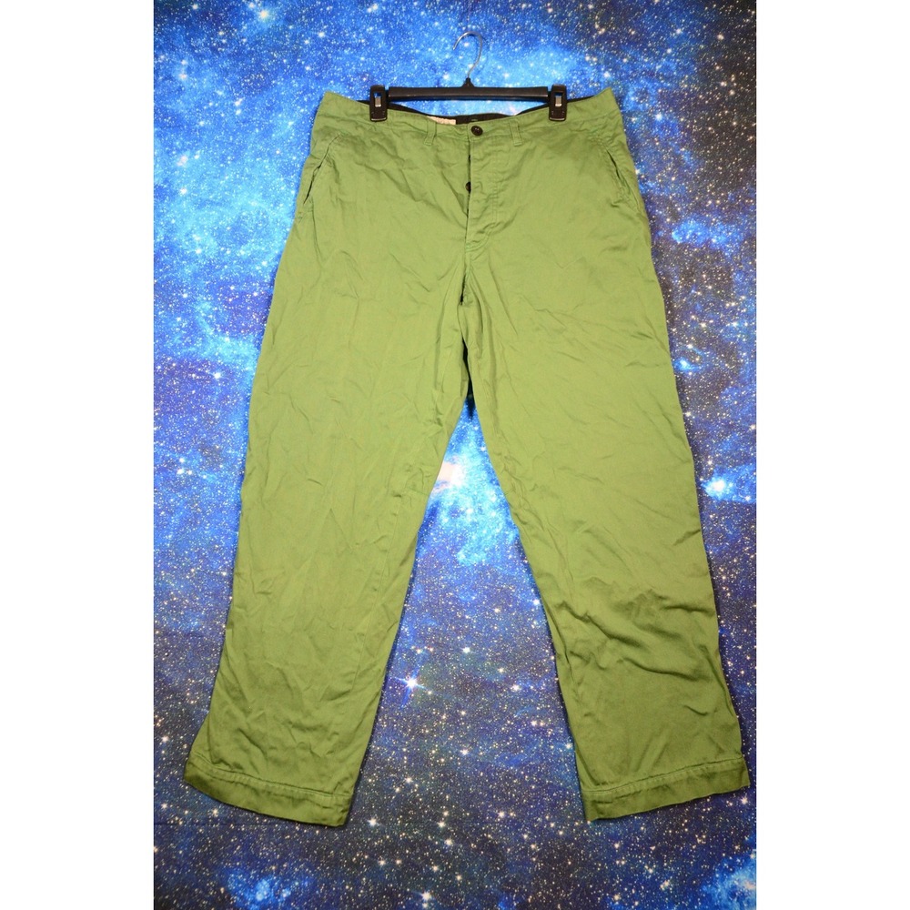 Dries Van Noten Pants Mens 54 Green Chino Cotton Button Fly Casual Belgium